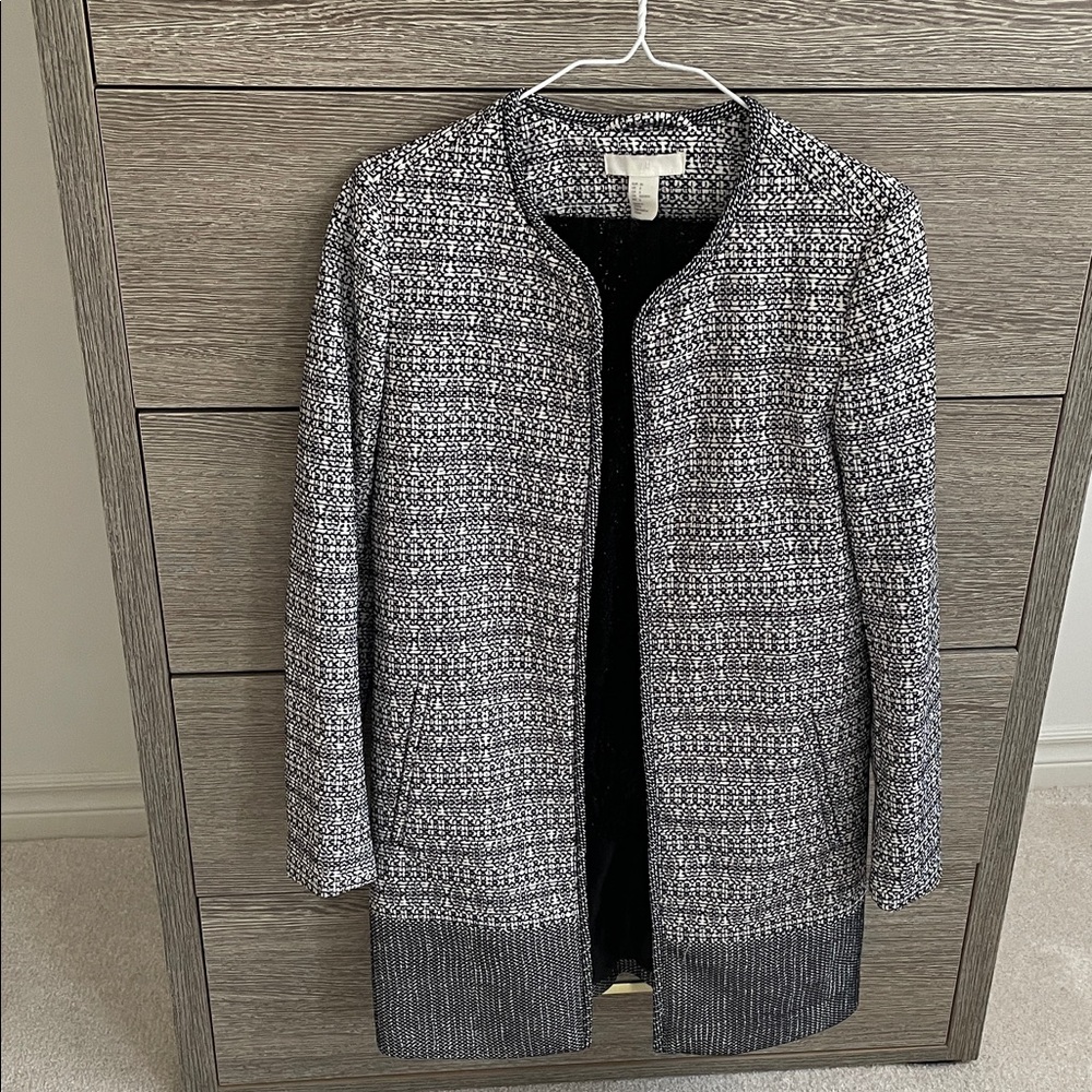 HM Black and White Tweed Coat
